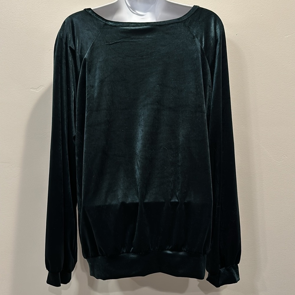 Anthropologie Maeve. NWT. Size L. Velvet. Dark green. - Picture 3 of 4